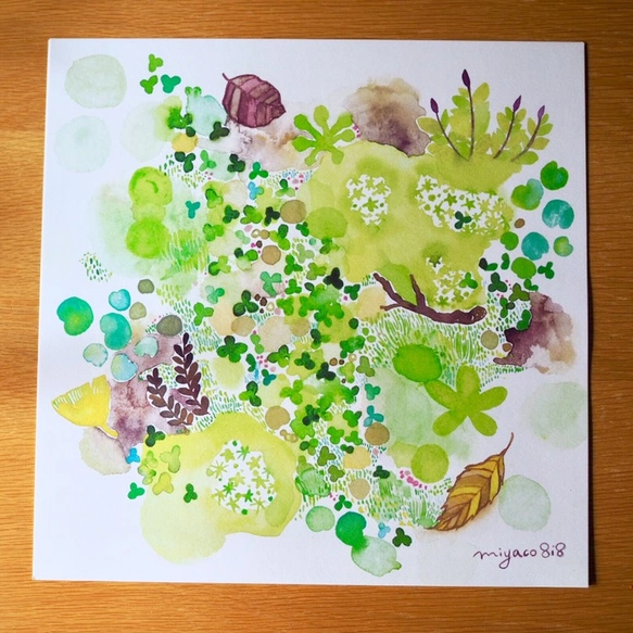 水彩畫海報 (30cm × 30cm) 「小小的喜悅匯聚而成」