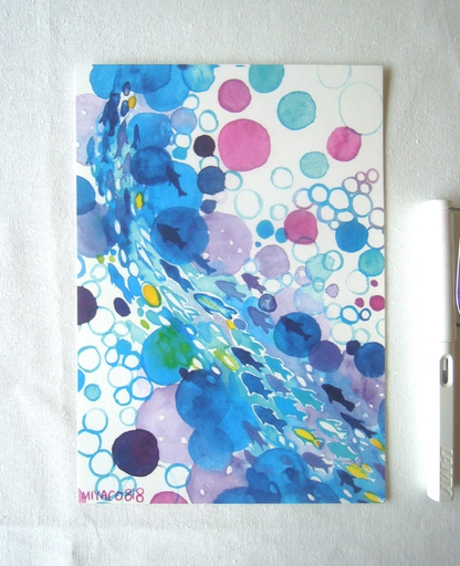 水彩迷你海報 (A5)：「魚」