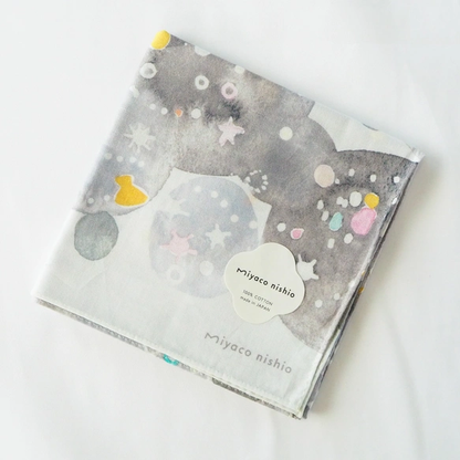 可作絲巾的水彩手帕「星砂」