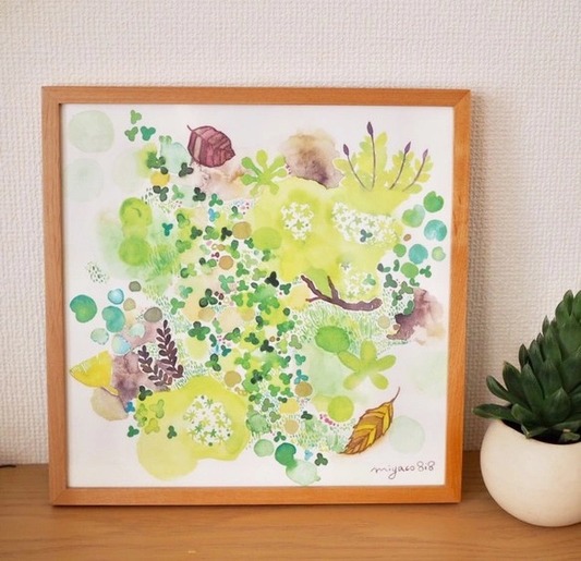 水彩畫海報 (30cm × 30cm) 「小小的喜悅匯聚而成」