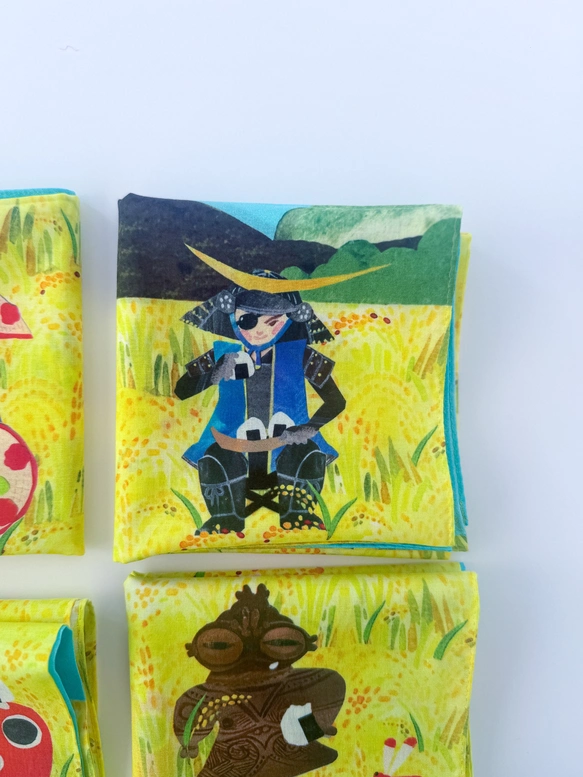 可當作絲巾的水彩畫手帕「魚米之鄉的東北」