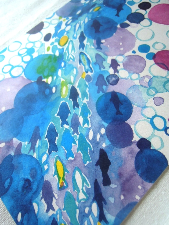 水彩迷你海報 (A5)：「魚」