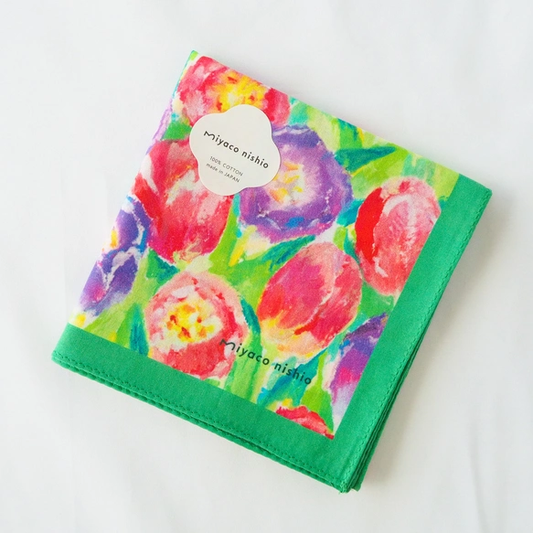 亦可用作絲巾的水彩手帕「pastel tulip」