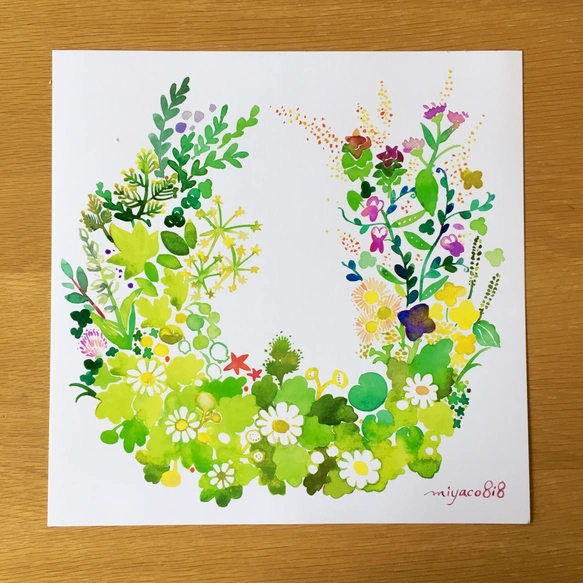 水彩畫海報 (30cm×30cm) 「合唱團」