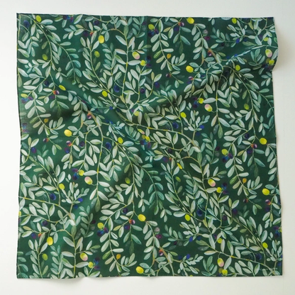 可當絲巾的水彩手帕「OLIVE」