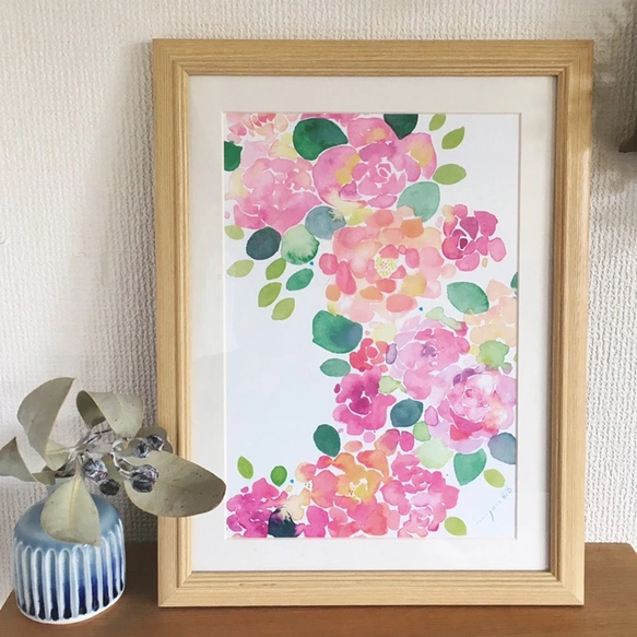 水彩畫海報 (A4) 「ROSE」