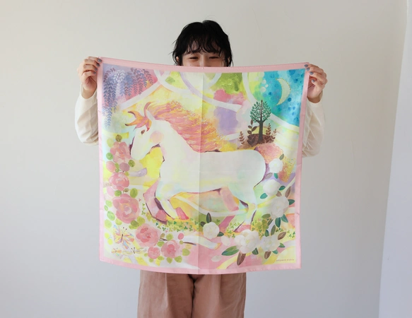 有機棉披肩「含羞草」