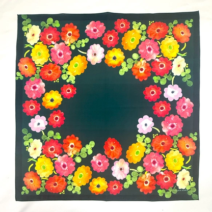 也能當絲巾的水彩手帕「非洲菊」
