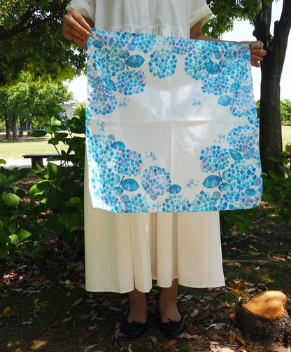 水彩手帕「繡球花」可兼作絲巾