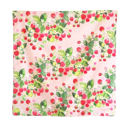 兼作絲巾的水彩畫手帕「草莓」