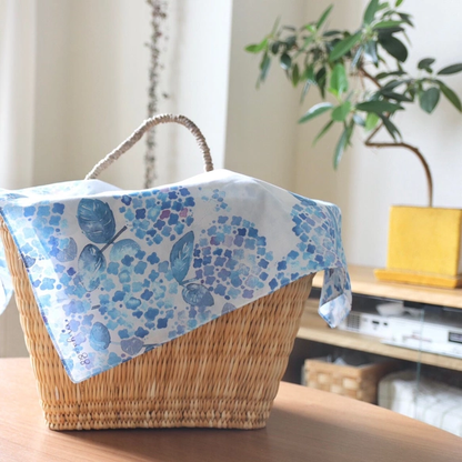 水彩手帕「繡球花」可兼作絲巾