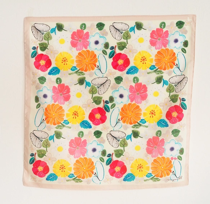 也能當作絲巾的水彩手帕「Garden」