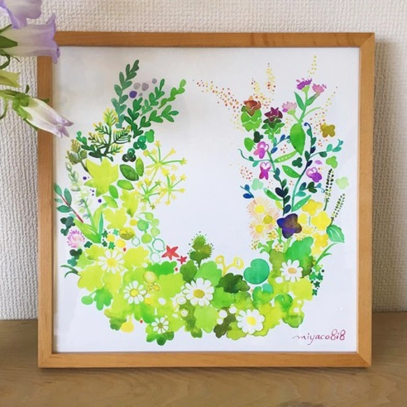 水彩畫海報 (30cm×30cm) 「合唱團」