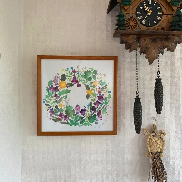 水彩海報(30cm×30cm) 「堇花盛開之處」