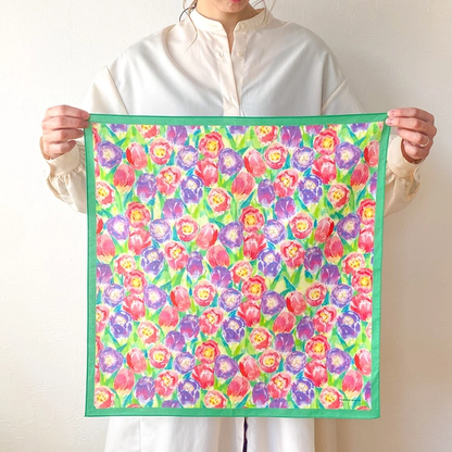 亦可用作絲巾的水彩手帕「pastel tulip」