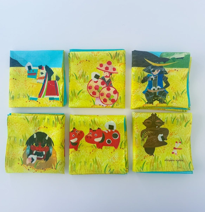 可當作絲巾的水彩畫手帕「魚米之鄉的東北」